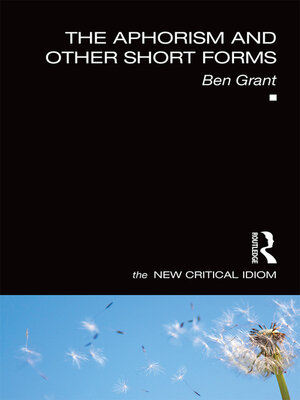 cover image of The Aphorism and Other Short Forms